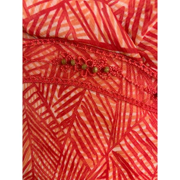 Speechless y2k Babydoll Fairy Dress Size 5 Geometric Coral Bead Lace Asymmetric - Picture 6 of 14